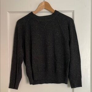 Everlane Black Donnegal Cashmere Crew Sweater